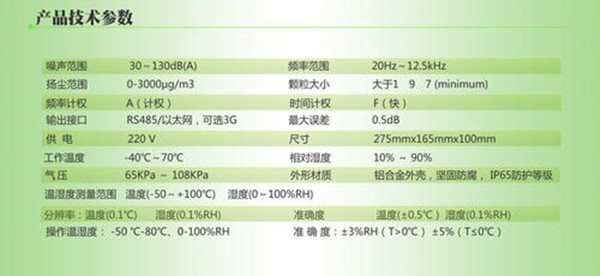 工地扬尘检测仪七项参数